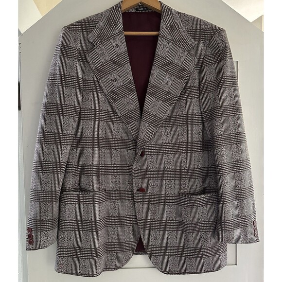 VTG Santa Maria Blazer Jacket Leisure Suit Sport Coat 70s Hipster Disco MCM 44 S - Picture 1 of 9